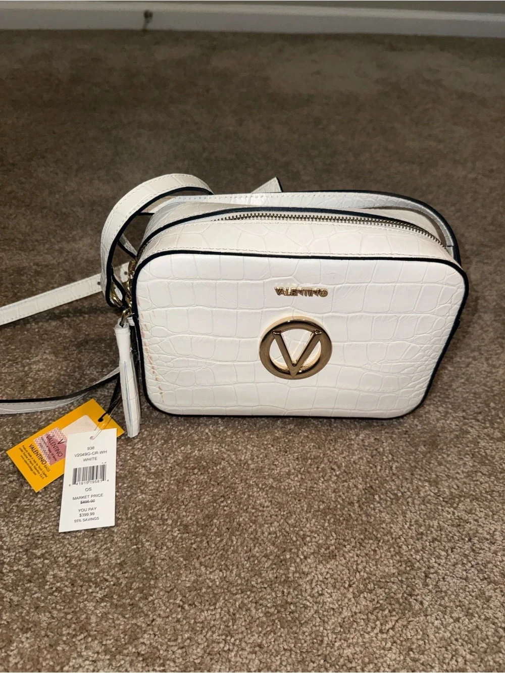 Valentino Babette Croc Leather Crossbody Bag NWT